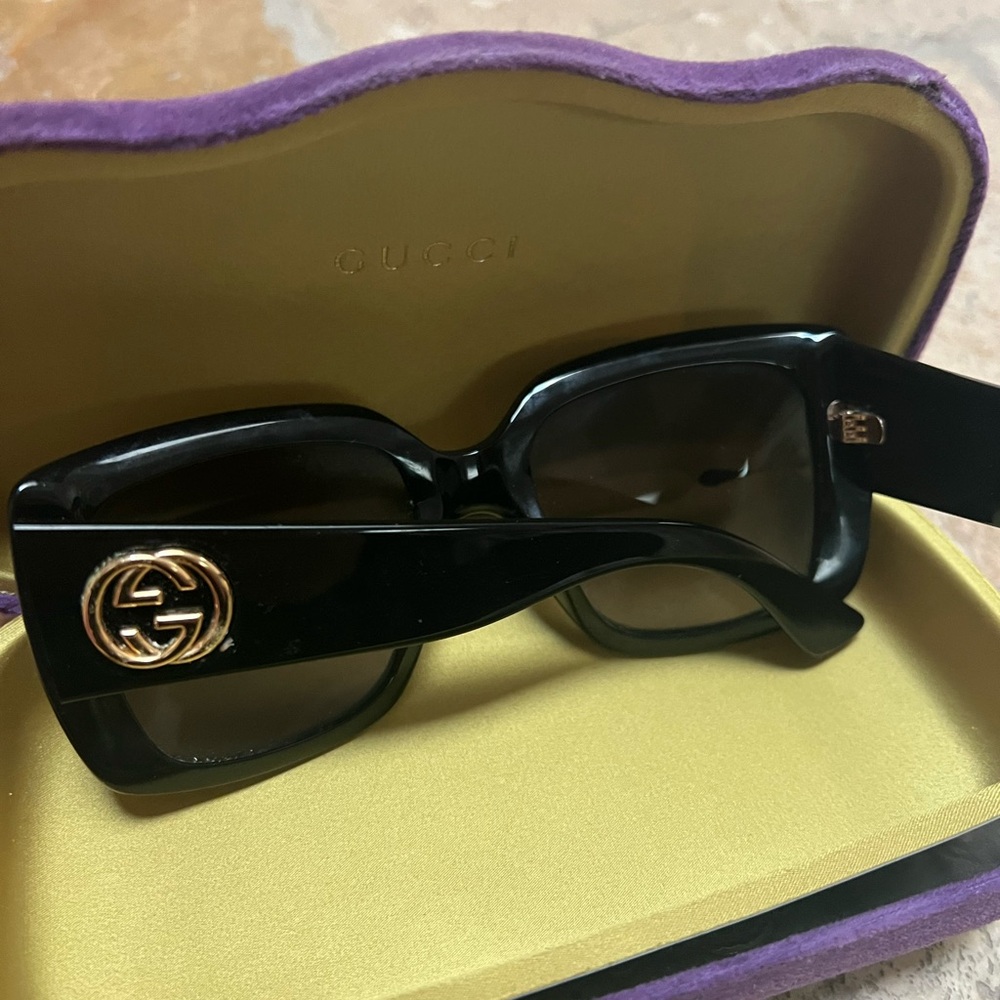 Gucci Black Sunglasses with Gold Logo
